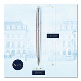 Waterman Hemisphere Ballpoint Pen, Retractable, Medium 1 mm, Blue Ink, Brushed Stainless Steel/Palladium-Chrome Barrel (WATS0920470) Each