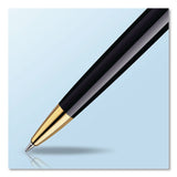 Waterman Hemisphere Ballpoint Pen, Retractable, Medium 1 mm, Blue Ink, Black Lacquered/23-Karat Gold Barrel (WATS0920670) Each