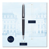 Waterman Hemisphere Ballpoint Pen, Retractable, Medium 1 mm, Blue Ink, Black Lacquered/Palladium-Chrome Barrel (WATS0920870) Each