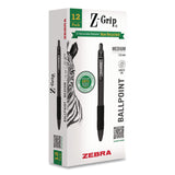 Zebra® Z-Grip Recycled Retractable Ballpoint Pen, Medium 1 mm, Black Ink, Black Barrel, Dozen (ZEB20610) 1 Dozen