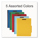 Pendaflex® Pressboard Top Tab Classification Folders, 2/5-Cut Tab, Expands 2.5", 2 Dividers, 6 Fasteners, Letter Size, Assorted, 10/Box (PFX24025) Box of 10