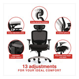 Alera® Minerva Big and Tall Chair, Supports Up to 400 lb, 17.48" to 21.73" Seat Height, Black Seat, Black Back, Black Base (ALEMV41B19) Each