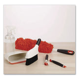 OXO Good Grips Microfiber Duster, 4" x 12" Orange Duster Head, 6" Black Handle (OXO1335180) Each