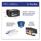 Brother MFCJ1360DW Work Smart 1360 Wireless Color Inkjet AIO Printer, Copy/Print/Scan (BRTMFCJ1360DW) Each