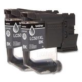 Brother LC501XL2PKS High-Yield Ink, 500 Page-Yield, Black, 2/Pack (BRTLC501XL2PKS) Pack of 2