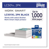 Brother LC501XL2PKS High-Yield Ink, 500 Page-Yield, Black, 2/Pack (BRTLC501XL2PKS) Pack of 2