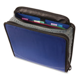 Case it™ Mighty Zip Tab Binder, 3 Rings, 3" Capacity, 11 x 8.5, Blue (CAED146BLUE) Each