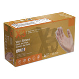 X3® by AMMEX® Industrial Vinyl Gloves, Powder-Free, Large, 3 mil Thick, 9.5" Long, Clear, 100/Box (AXCGPX346100) Box of 100