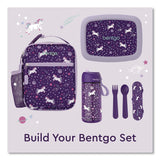bentgo® Kids Insulated Lunch Tote, Unicorns Theme, 7.3" x 3.5" x 9.5", Purple/Multicolor (BEODBGUNI) Each