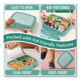 bentgo® Kids Five-Compartment Bento Box, 8.5" x 6.5" x 2", Seafoam Green (BEOKIDSSF) Each