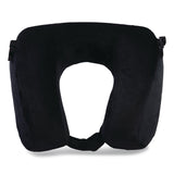 Brookstone® Memory Foam Fleece Travel Pillow, One Size Fits Most, 9.84 x 4.1 x 9, Black (BKTBNPM0002) Each