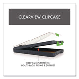Dexas® ClearView Clipcase Storage Clipboard, 0.35" Clip Capacity, Holds 8.87 x 12.25 Sheets, Gray/Green (DSE5717802) Each