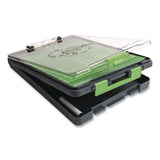 Dexas® ClearView Clipcase Storage Clipboard, 0.35" Clip Capacity, Holds 8.87 x 12.25 Sheets, Gray/Green (DSE5717802) Each