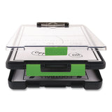 Dexas® ClearView Clipcase Storage Clipboard, 0.35" Clip Capacity, Holds 8.87 x 12.25 Sheets, Gray/Green (DSE5717802) Each
