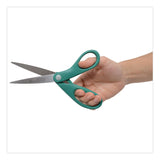 Westcott® KleenEarth Rice Husk Scissors, Pointed Tip, 8" Long, Straight Blue/Green Handle, 2/Pack (ACM14882036) Pack of 2