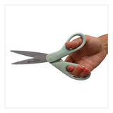 Westcott® KleenEarth Rice Husk Scissors, Pointed Tip, 8" Long, Straight Sage Blue Handle (ACM17350) Each