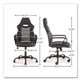 Emerge™ Vector Luxura Faux Leather Gaming Chair, Supports Up to 275 lbs, Black/Gray Seat, Black/Gray Back, Black Base (EEM61108) Each