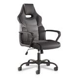 Emerge™ Vector Luxura Faux Leather Gaming Chair, Supports Up to 275 lbs, Black/Gray Seat, Black/Gray Back, Black Base (EEM61108) Each
