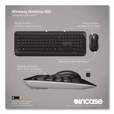 Incase Designed by Microsoft™ Wireless Desktop 850 Keyboard and Optical Mouse Combo, 2.4 GHz Frequency/15 ft Wireless Range, Black (ICAPY900001) Each