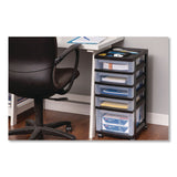 IRIS Five-Drawer Rolling Cart with Organizer Top, Plastic, 12.13 x 14.38 x 26.38, Clear/Black (IRS270015116865) Each