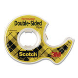 Scotch® Double-Sided Permanent Tape in Handheld Dispenser, 1" Core, 0.5" x 37.5 ft, Clear, 72/Carton (MMM137CT) Case of 72