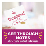 Post-it® Transparent Notes, 2.88" x 2.88", Assorted Colors, 36 Sheets/Pad, 2 Pads/Pack (MMM6002COL) Pack of 2