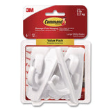 Command™ Large Utility Hooks, Plastic, White, Supports 5 lb, 6/Pack (MMM170036ES) Each