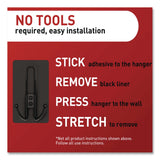 Command™ Decorative X-Large Triple Hooks, Metal, Matte Black, Supports 10 lb, 2/Pack (MMM17038MB2ES) Pack of 2