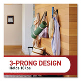 Command™ Decorative X-Large Triple Hooks, Metal, Matte Black, Supports 10 lb, 2/Pack (MMM17038MB2ES) Pack of 2