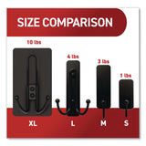 Command™ Decorative X-Large Triple Hooks, Metal, Matte Black, Supports 10 lb, 2/Pack (MMM17038MB2ES) Pack of 2