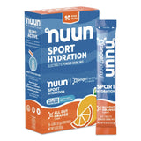 nuun® Sport Hydration Electrolyte Powder Drink Mix, All Out Orange, 0.18 oz Stick, 10/Box (NUU02403) Box of 10