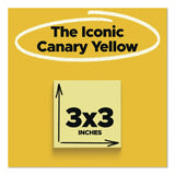 Post-it® Notes Original Pads in Canary Yellow, Note Ruled, 3" x 3", 100 Sheets/Pad, 18 Pads/Pack (MMM654144YW) Pack of 18