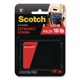 Scotch™ Extreme Fasteners, 1" x 3", Black, 2 Sets of Strips/Pack (MMMRF6731) Pack of 4