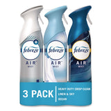 Febreze® AIR Variety Pack, Heavy-Duty Crisp Clean/Linen and Sky/Ocean, 8.8 oz Aerosol Spray, 3/Pack (PGC10677) Pack of 3