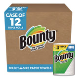 Bounty® Select-A-Size Triple Roll Paper Towels, 2-Ply, 5.9 x 11, White, 123 Sheets/Roll, 12 Rolls/Carton (PGC60107) Case of 12