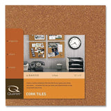 Quartet® Cork Bulletin Board Tiles, 1 ft x 1 ft, Brown Surface, Frameless, 4/Pack (QRT102) Pack of 4