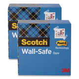 Scotch® Wall-Safe Tape, 1" Core, 0.75" x 1,296", Clear, 2/Pack (MMM7100361155) Pack of 2
