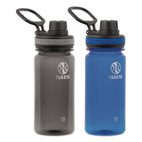 TAKEYA® Tritan Plastic Water Bottle, 18 oz, 1 Royal Bottle, 1 Black Bottle, 2/Pack (TKY51464) Pack of 2