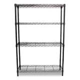 Whalen® 4-Shelf Wire Shelving Unit, 36w x 14d x 54h, Black (WHLWS1436544B) Each