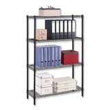 Whalen® 4-Shelf Wire Shelving Unit, 36w x 14d x 54h, Black (WHLWS1436544B) Each