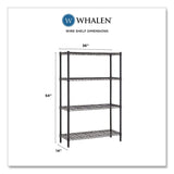 Whalen® 4-Shelf Wire Shelving Unit, 36w x 14d x 54h, Black (WHLWS1436544B) Each