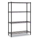Whalen® 4-Shelf Wire Shelving Unit, 36w x 14d x 54h, Black (WHLWS1436544B) Each