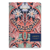 CHRONICLE BOOKS Liberty London Embroidered Cover Journal, Floral Artwork, Medium/College Rule, Green/Pink/White Cover, (50) 10 x 7 Sheets (CHB978073536557) Each