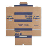 CONTROLTEK® Nickels Coin Box, Accommodates $100 in Nickels, 15.5" x 19.25" x 4.5", Blue/Kraft, 50/Pack (CNK560060) Pack of 50