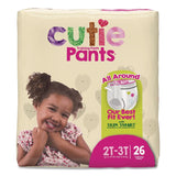 Cuties® CutiePants Refastenable Training Pants for Girls, 2T-3T, Up to 34 lbs, 104/Carton (CTJCR7008) Case of 104