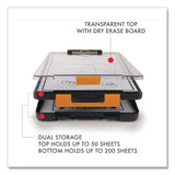 Dexas® ClearView Clipcase Storage Clipboard, 0.35" Clip Capacity, Holds 8.87 x 12.25 Sheets, Gray/Orange (DSE5717804) Each