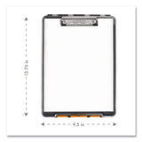 Dexas® ClearView Clipcase Storage Clipboard, 0.35" Clip Capacity, Holds 8.87 x 12.25 Sheets, Gray/Orange (DSE5717804) Each