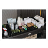 Rubbermaid® Commercial Full Size Housekeeping Cart with Accessory Bundle, Resin, 3 Shelves, 2 Bins, 24.4 x 62.4 x 49, Black (RCP2202527) Each