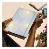 DesignWorks Ink® Hardcover Journal, Organics Dandelion Artwork, Narrow Rule, Sky Blue/Gold Cover, (100) 10 x 7 Sheets (DWOJD801019) Each