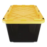 GreenMade™ Storage Bin with Snap Lid, 108 qt, 20.5 x 30.5 x 14.7, Black/Yellow (GND669871) Each